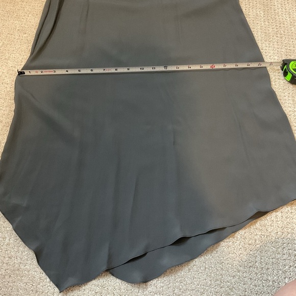 Brunello Cucinelli Grey V-Neck Slip Dress Size Medium Silk Blend Sheath - Picture 11 of 13